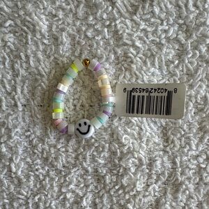 Little Words Project Colorful Beaded Ring with Smiley Charm